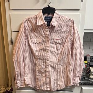 Wrangler Pink Geometric Long Sleeve Shirt